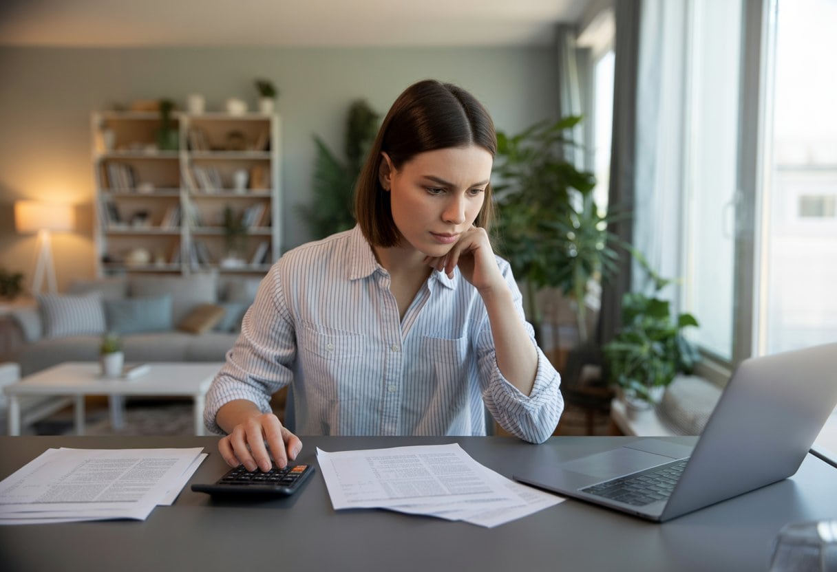 Homeoffice-Steuer 2026: Was Wirklich Geplant Ist 3 Person sitzt an einem Schreibtisch im Homeoffice und arbeitet konzentriert am Laptop, umgeben von Büchern und Pflanzen.